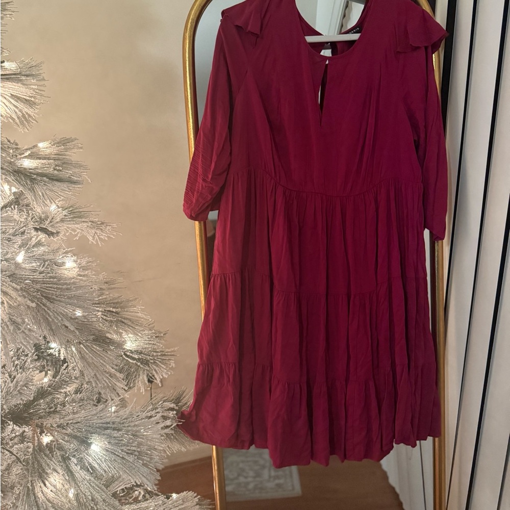 Stylish Red Tiered Dress
